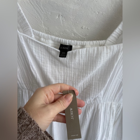 NWT J.crew 100% cotton dress in white Beautiful smocked mini dress - Picture 13 of 16